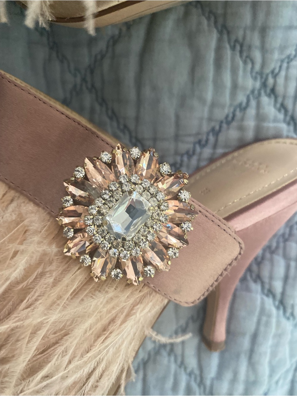 Zara Feather Mules With Rhinestones Size EU 38 - Picture 5 of 12
